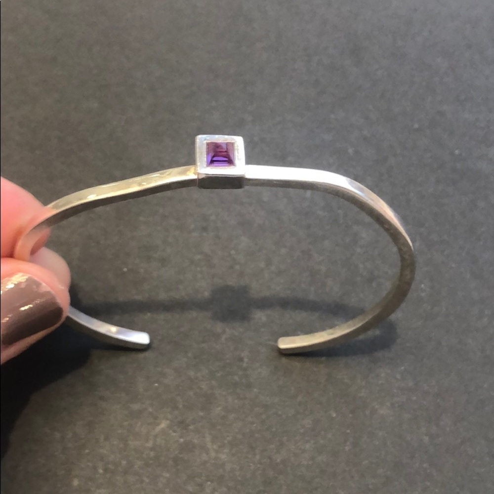 Amethyst / sterling silver bangle by Mignon Faget